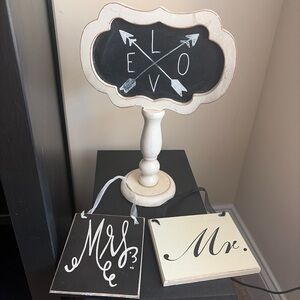 Kirkland Signature Cream Hanging Plaque with Black Ribbon
